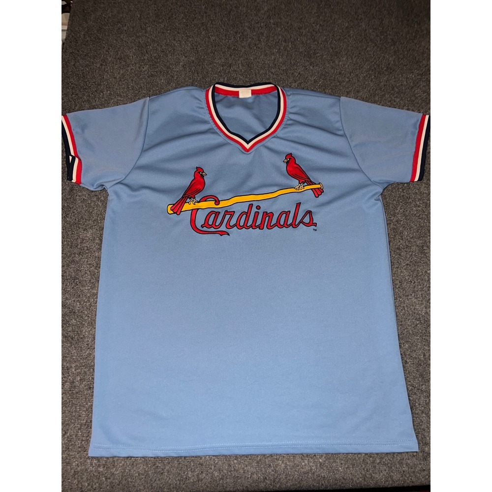 St. Louis Cardinals MLB Baseball Jersey Light Blue XL V-Neck Polyester Shirt